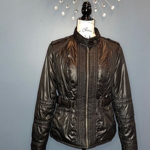 DKNY Jeans Black Moto Jacket Size Large